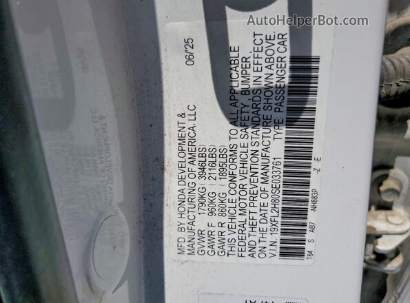 19XFL2H80SE033761 2025 HONDA CIVIC White Շարժիչի բաժամունքի տեսք