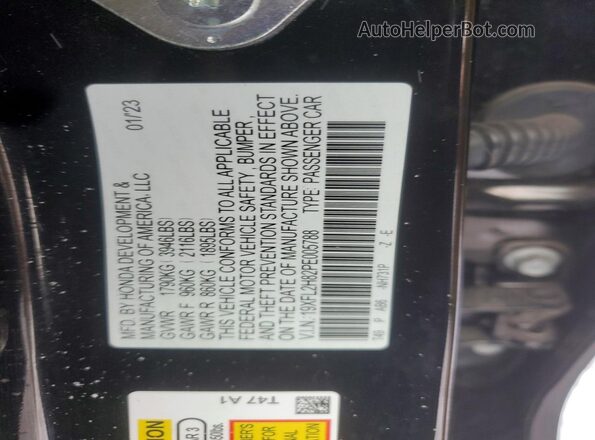 19XFL2H82PE005788 2023 HONDA CIVIC Black Вид підкапотного простору