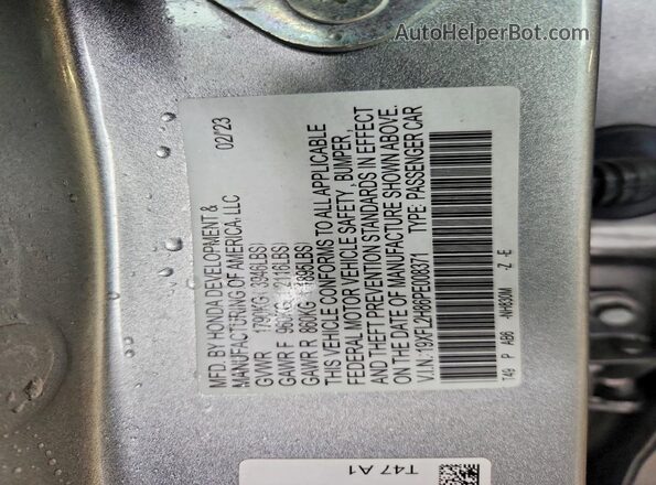 19XFL2H86PE008371 2023 HONDA CIVIC Серебряный Вид подкапотного пространства