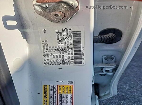 19XFL2H87NE018680 2022 HONDA CIVIC White Շարժիչի բաժամունքի տեսք