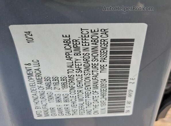 19XFL2H89SE005134 2025 HONDA CIVIC Серый Вид подкапотного пространства