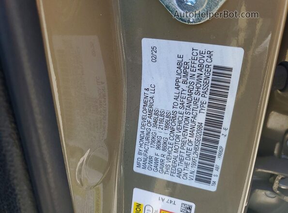 19XFL2H8XSE020984 2025 HONDA CIVIC Brown Widok komory silnika