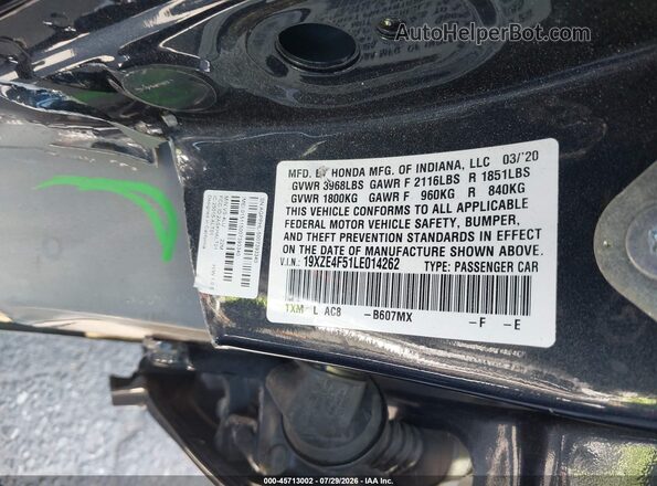 19XZE4F51LE014262 2020 HONDA INSIGHT Dark Blue Engine compartment view