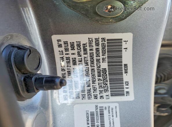 19XZE4F52KE034504 2019 HONDA INSIGHT Silver Widok komory silnika