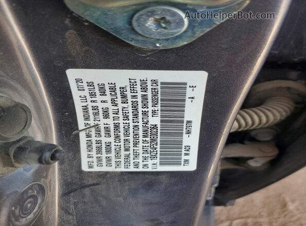 19XZE4F52ME002364 2021 HONDA INSIGHT Серый Вид подкапотного пространства