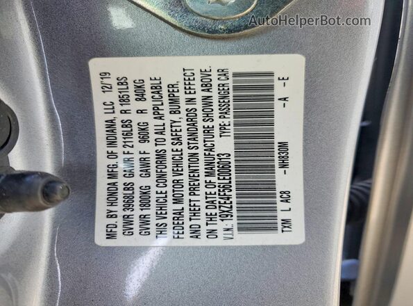 19XZE4F56LE006013 2020 HONDA INSIGHT Silver Widok komory silnika