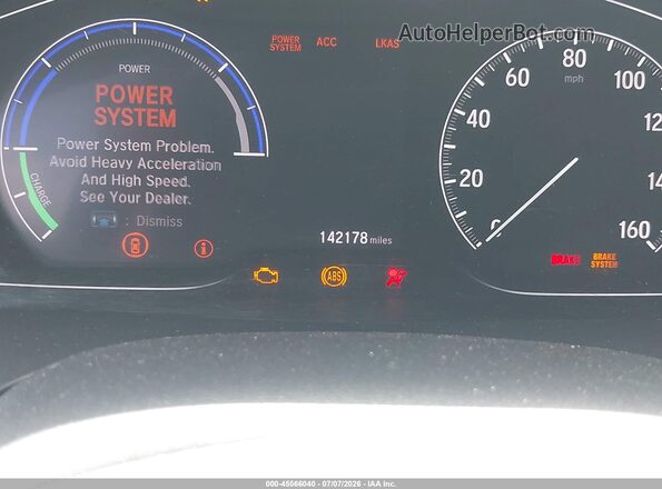 19XZE4F5XLE007374 2020 HONDA INSIGHT Silver Панорамний вид салону 360°