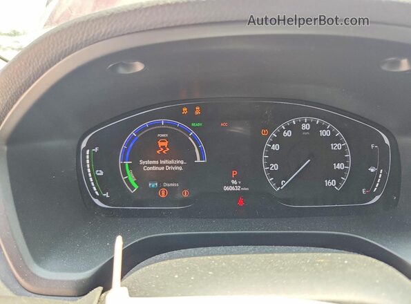 19XZE4F94KE030571 2019 HONDA INSIGHT Burgundy Instrument cluster view
