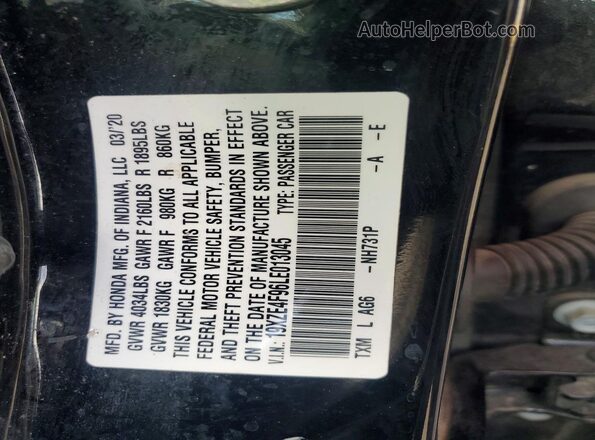 19XZE4F96LE013045 2020 HONDA INSIGHT Black Շարժիչի բաժամունքի տեսք