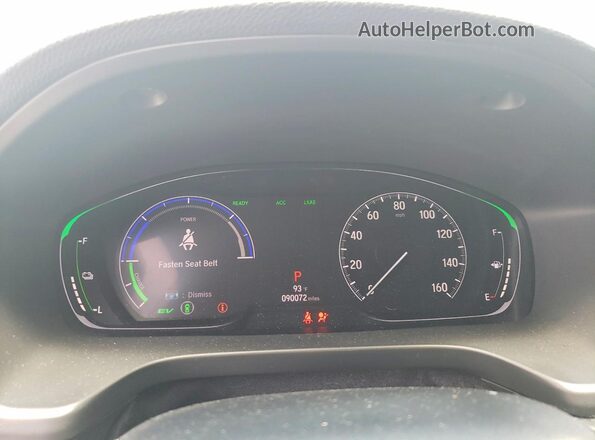19XZE4F98LE004959 2020 HONDA INSIGHT Burgundy Vista del cuadro de instrumentos