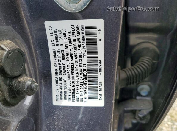 19XZE4F99ME006141 2021 HONDA INSIGHT Gray Вид підкапотного простору