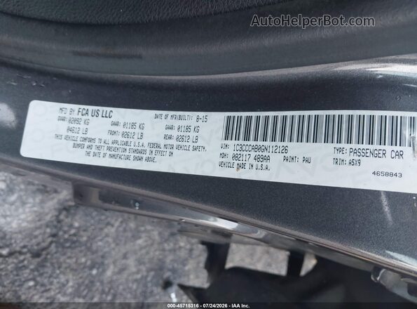 1C3CCCAB0GN112126 2016 CHRYSLER 200 Gray Вид підкапотного простору