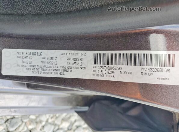 1C3CCCAB1HN507580 2017 CHRYSLER 200 Silver Engine compartment view