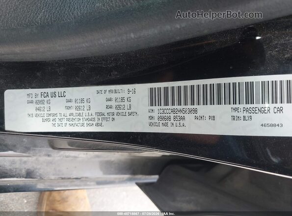 1C3CCCAB2HN503098 2017 CHRYSLER 200 Черный Вид подкапотного пространства