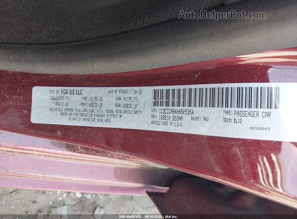 1C3CCCAB4HN505354 2017 CHRYSLER 200 Burgundy Շարժիչի բաժամունքի տեսք