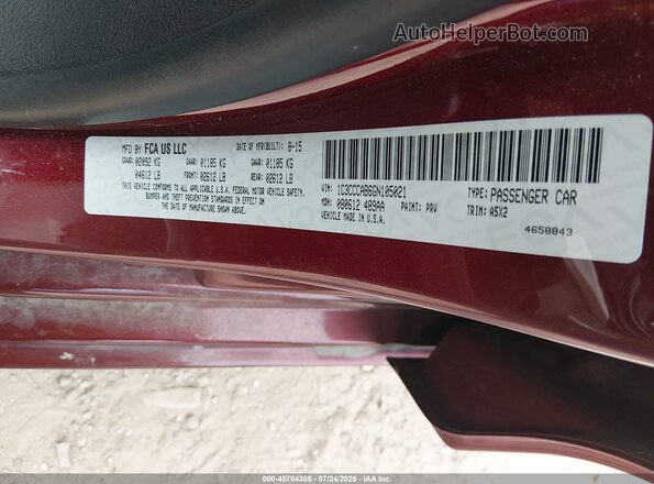 1C3CCCAB6GN105021 2016 CHRYSLER 200 Burgundy Շարժիչի բաժամունքի տեսք