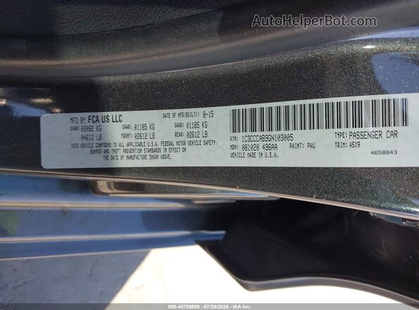 1C3CCCAB9GN103005 2016 CHRYSLER 200 Gray Շարժիչի բաժամունքի տեսք