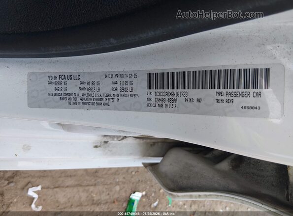 1C3CCCABXGN161723 2016 CHRYSLER 200 White Vista del compartimento del motor