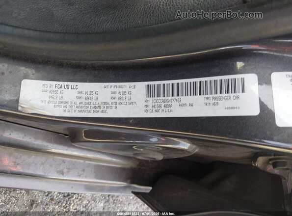 1C3CCCABXGN177453 2016 CHRYSLER 200 Black Вид підкапотного простору