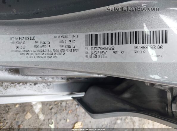 1C3CCCABXHN505262 2017 CHRYSLER 200 Gray Widok komory silnika