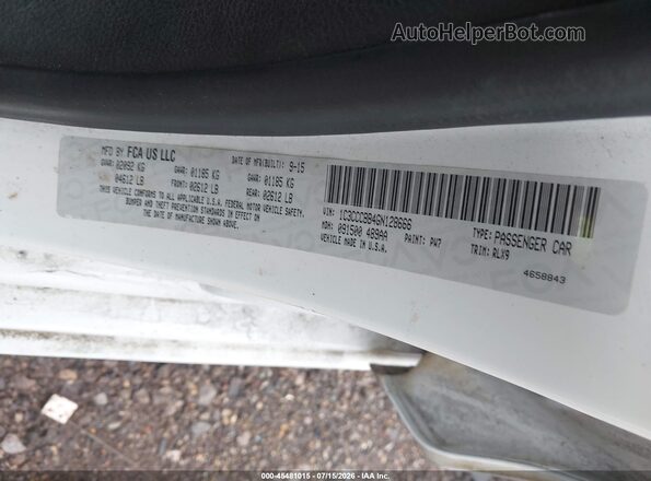 1C3CCCBB4GN128666 2016 CHRYSLER 200 White Շարժիչի բաժամունքի տեսք