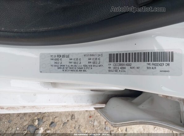 1C3CCCBB9GN146662 2016 CHRYSLER 200 White Widok komory silnika