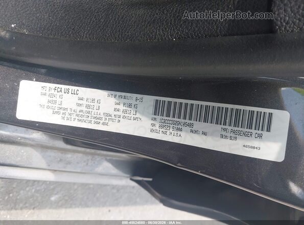 1C3CCCDG2GN105489 2016 CHRYSLER 200 Серый Вид подкапотного пространства