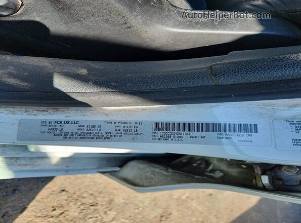1C3CCCDG4GN110449 2016 CHRYSLER 200 Белый Вид подкапотного пространства