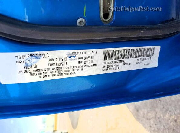 1C3CDFAA8GD533765 2016 DODGE DART Blue Widok komory silnika