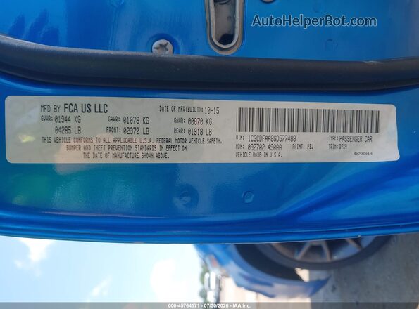 1C3CDFAA8GD577488 2016 DODGE DART Blue Вид підкапотного простору