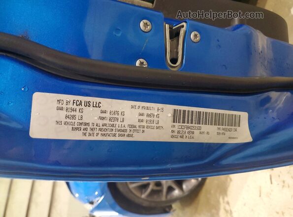 1C3CDFBB4GD531633 2016 DODGE DART Blue Engine compartment view
