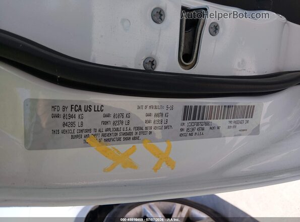 1C3CDFBB7GD766611 2016 DODGE DART White Շարժիչի բաժամունքի տեսք