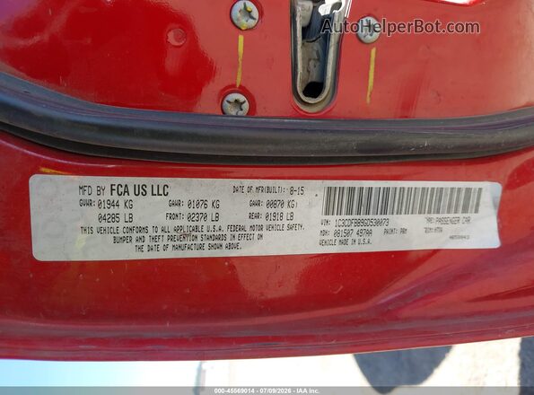 1C3CDFBB9GD530073 2016 DODGE DART Red ძრავის განყოფილების ხედი