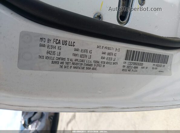 1C3CDFBB9GD563929 2016 DODGE DART White Widok komory silnika