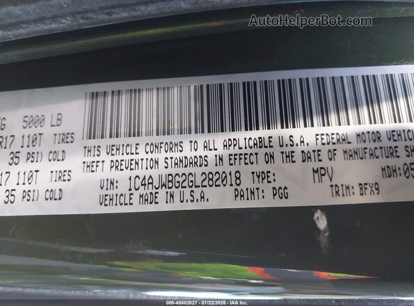 1C4AJWBG2GL282018 2016 JEEP WRANGLER Green Շարժիչի բաժամունքի տեսք
