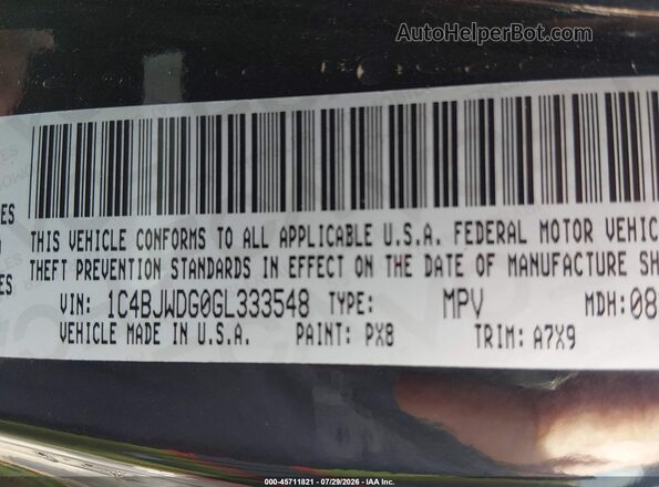 1C4BJWDG0GL333548 2016 JEEP WRANGLER UNLIMITED Черный Вид подкапотного пространства