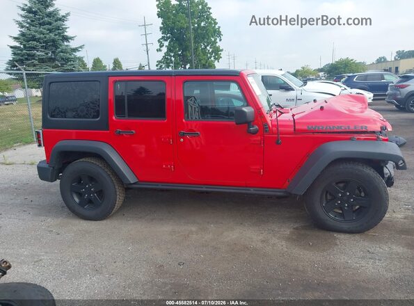 1C4BJWDG2GL213959 2016 JEEP WRANGLER UNLIMITED Red უკანა სალონის ხედი