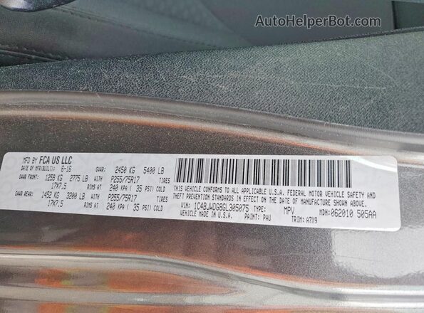 1C4BJWDG8GL305075 2016 JEEP WRANGLER Gray VIN კოდის სტიკერის ხედი