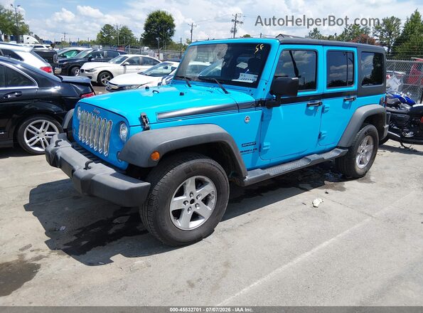 1C4BJWDGXHL613298 2017 JEEP WRANGLER UNLIMITED Blue წინა მარცხენა ხედი სამი მეოთხედიდან
