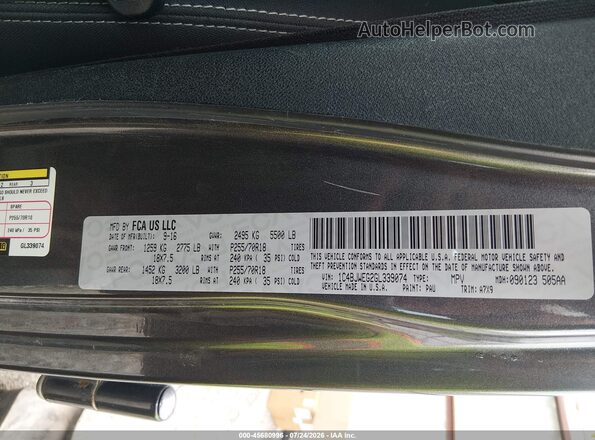 1C4BJWEG2GL339074 2016 JEEP WRANGLER UNLIMITED Gray ძრავის განყოფილების ხედი