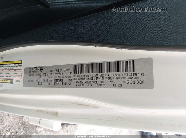 1C4BJWEG2HL706248 2017 JEEP WRANGLER UNLIMITED White Vista del compartimento del motor