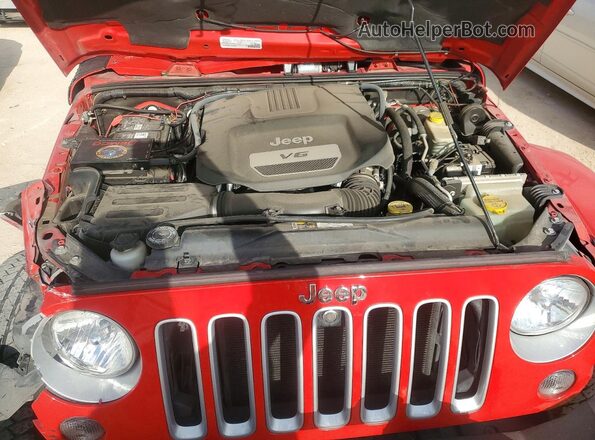 1C4BJWEG7GL107375 2016 JEEP WRANGLER Red Engine compartment view