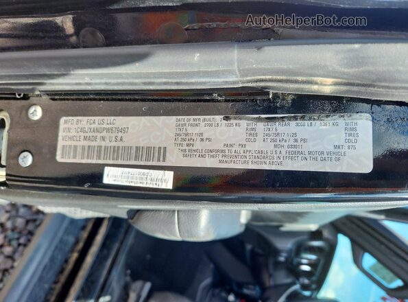 1C4GJXAN0PW679497 2023 JEEP WRANGLER Черный Вид наклейки с VIN-кодом