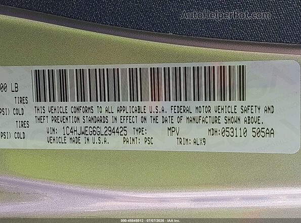 1C4HJWEG6GL294425 2016 JEEP WRANGLER UNLIMITED Серебряный Вид подкапотного пространства