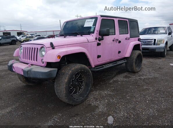 1C4HJWEG9JL873061 2018 JEEP WRANGLER Pink წინა მარცხენა ხედი სამი მეოთხედიდან