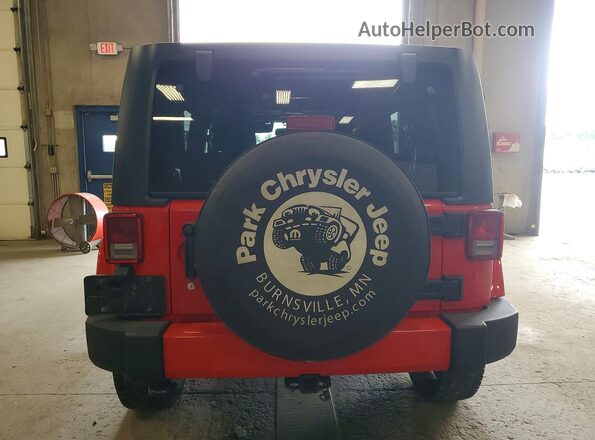 1C4HJWEGXGL257183 2016 JEEP WRANGLER Red უკანა ხედი