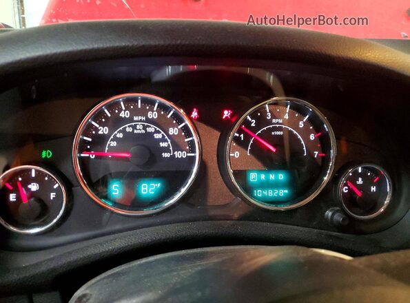 1C4HJWEGXGL257183 2016 JEEP WRANGLER Red ხელსაწყოთა პანელის ხედი