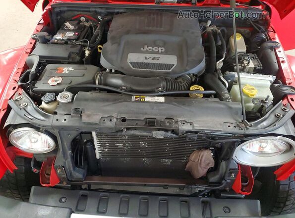 1C4HJWEGXGL257183 2016 JEEP WRANGLER Red ძრავის განყოფილების ხედი