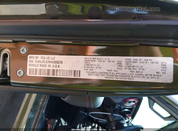 1C4HJXCG3MW655578 2021 JEEP WRANGLER Green Շարժիչի բաժամունքի տեսք