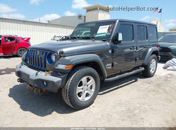 1C4HJXDG2JW117111 2018 JEEP WRANGLER UNLIMITED Gray Առջևի ձախ երեք քառորդ տեսարան
